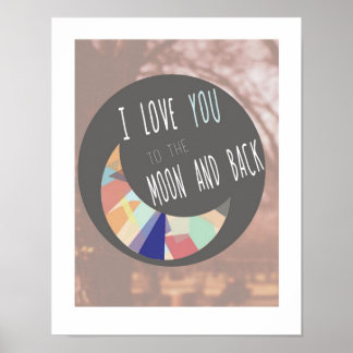 Affiche de la lune en gris