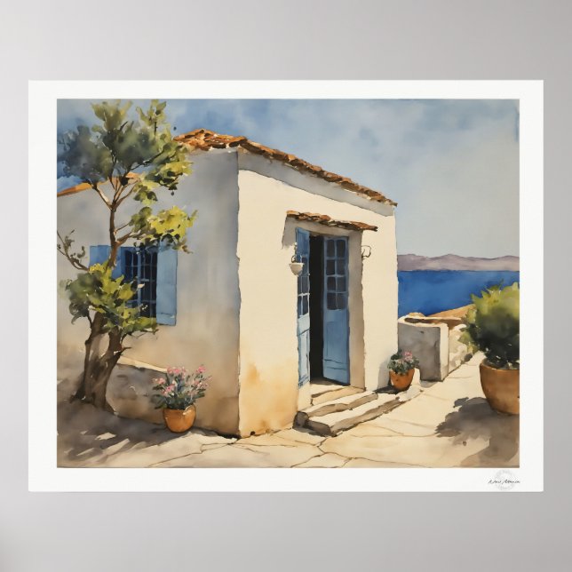Affiche de la Maison au Bord de Mer avec Porte Ble (Devant)