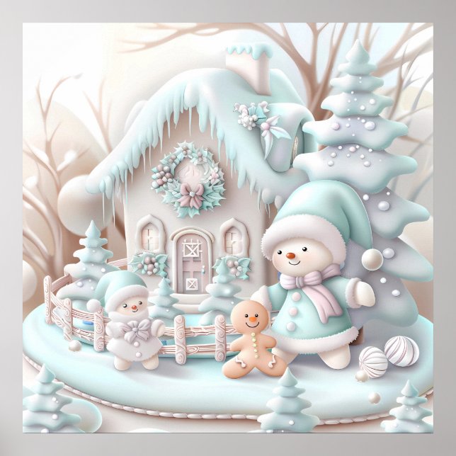 Affiche de la maison de pain d'épice de Noël (Devant)