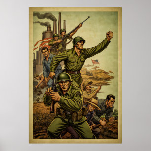 Affiche de la Marche du soldat inspirée par l'époq