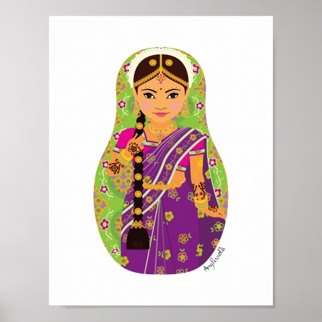 Affiche de la mariée sud-indienne Matryoshka (Devant)