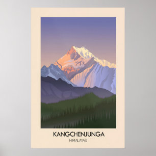 Affiche de la montagne Kangchenjunga dans l'Himala