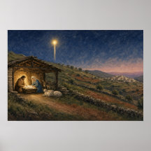 Affiche de la Nativité de l'Étable de la Nuit Sain