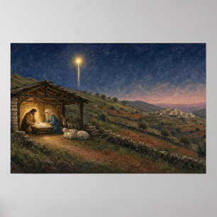 Affiche de la Nativité de l'Étable de la Nuit Sain