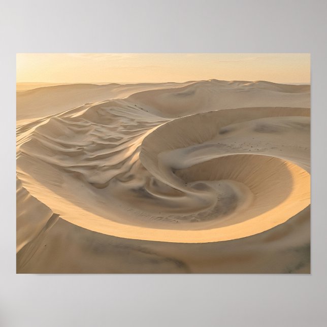 Affiche de la nature à spirale dorée des dunes du  (Devant)