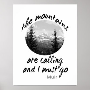 affiche de la nature Muir cite Les Montagnes