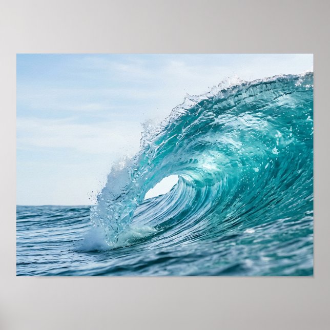 Affiche de la nature vague océan turquoise (Devant)