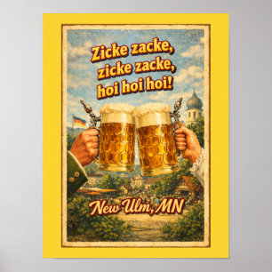 Affiche de la Nouvelle Ulm MN Bière Allemande Okto
