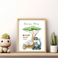 Affiche de la nurserie de bébé petit dinosaure | C