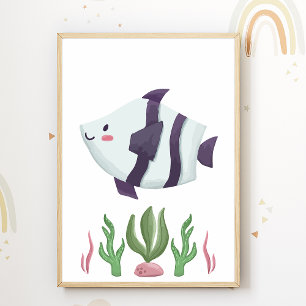 Affiche de la nurserie de poissons décoration de c