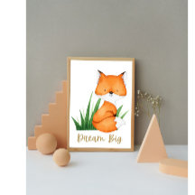 Affiche de la nurserie des animaux du renard de la