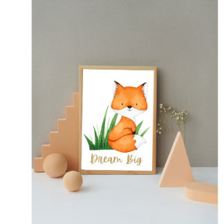 Affiche de la nurserie des animaux du renard de la