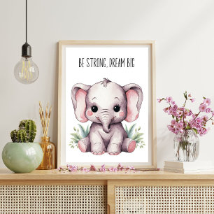 Affiche de la nurserie des éléphants – Soyez forts