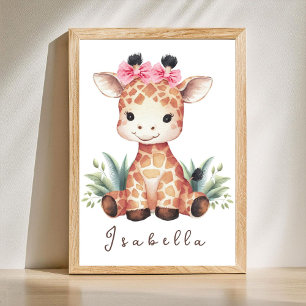 Affiche de la nurserie des girafes – Décoration mu