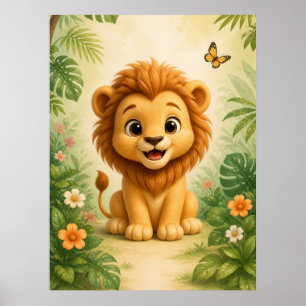 Affiche de la nurserie du bébé lion, Impression d'