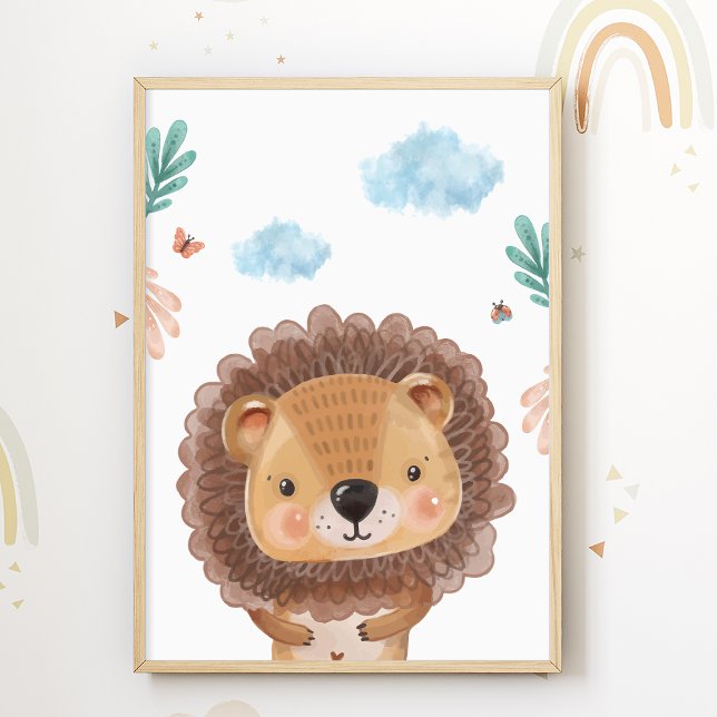 Affiche de la nurserie du safari aux lions Impress (Créateur téléchargé)