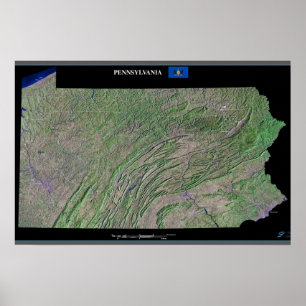 Affiche de la Pennsylvanie vue de satellite dans l