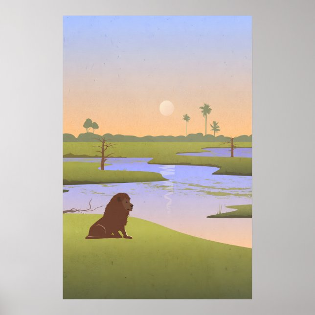Affiche de la pépinière de safari du Botswana (Devant)