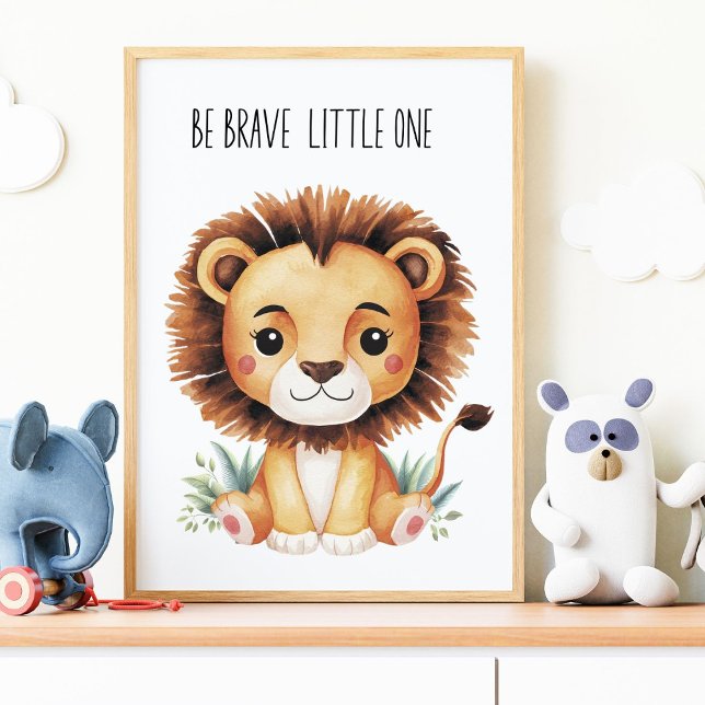 Affiche de la pépinière Lion Safari – Sois courage (Créateur téléchargé)