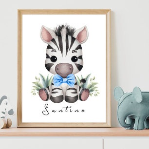 Affiche de la pépinière Safari Zèbre – Décoration 