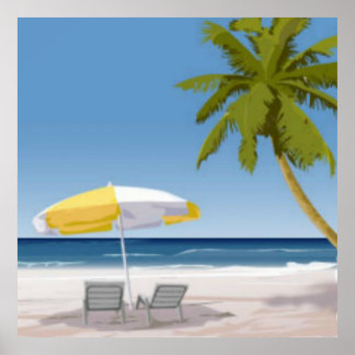 Affiche de la plage