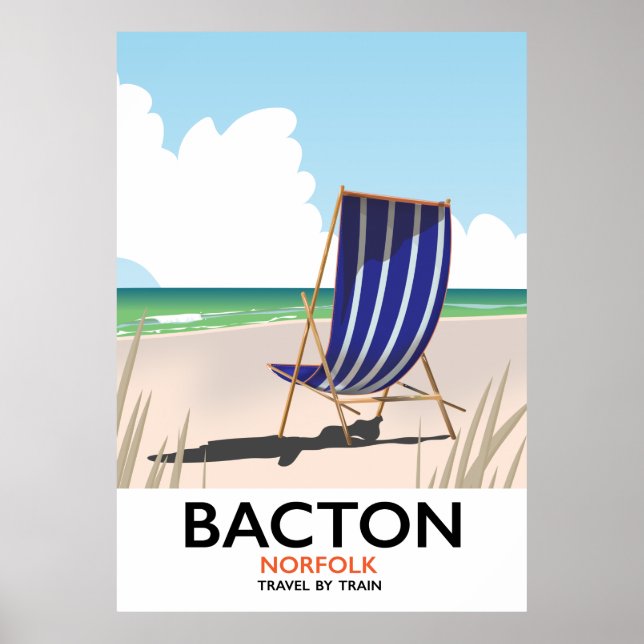 Affiche de la plage de Bacton norfolk (Devant)