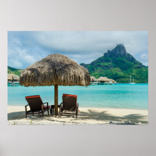 Affiche de la plage de Bora Bora