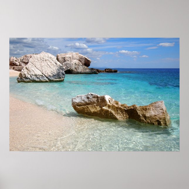 Affiche de la plage de Cala Mariolu, Sardaigne (Devant)