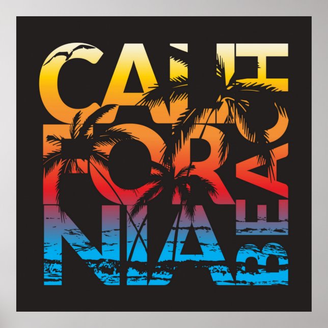 Affiche de la plage de Californie (Devant)