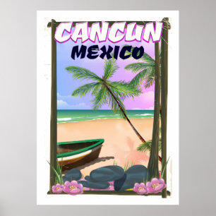 Affiche de la plage de Cancun au Mexique.