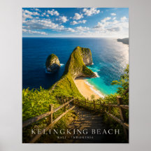 Affiche de la plage de luxe Kelingking à Bali