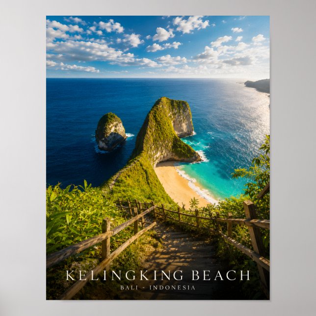 Affiche de la plage de luxe Kelingking à Bali (Devant)