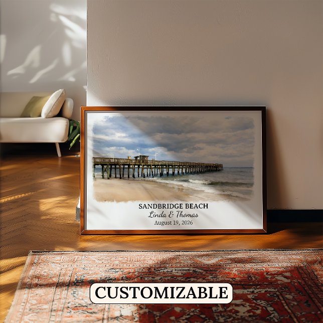 Affiche de la plage de Sandbridge en Virginie, Aqu (Créateur téléchargé)