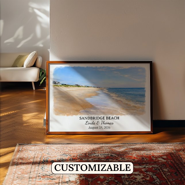Affiche de la plage de Sandbridge en Virginie, Aqu (Créateur téléchargé)