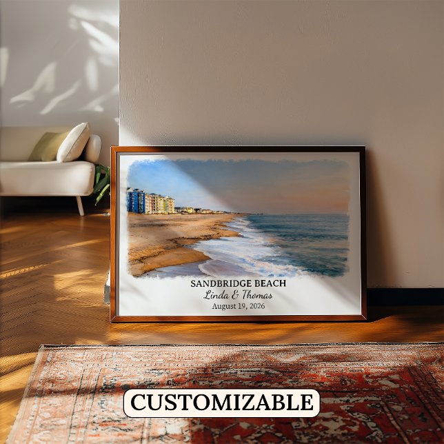Affiche de la plage de Sandbridge en Virginie, Aqu (Créateur téléchargé)