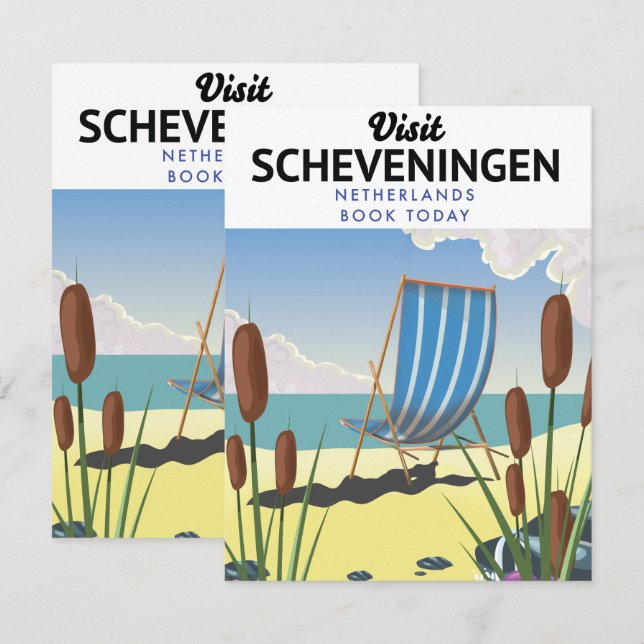 Affiche de la plage de Scheveningen aux Pays-Bas (Devant / Derrière)