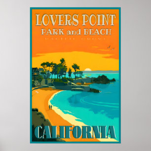 Affiche de la plage Lovers Point Pacific Grove Cal