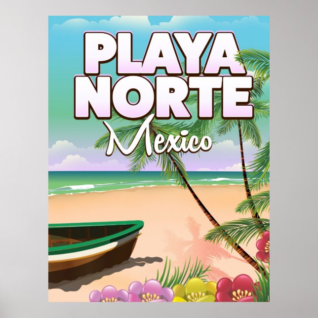 Affiche de la plage mexicaine Playa Norte (Devant)