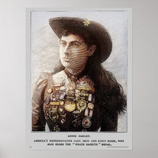 Affiche de la Police Gazette Annie Oakley (couleur