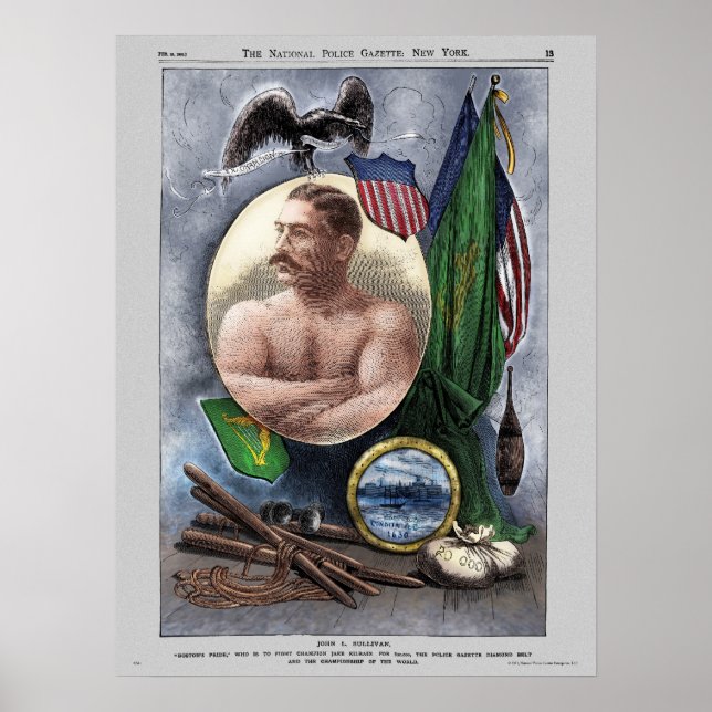 Affiche de la Police Gazette Sullivan (Devant)