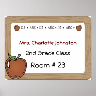 Affiche de la porte de l'enseignant