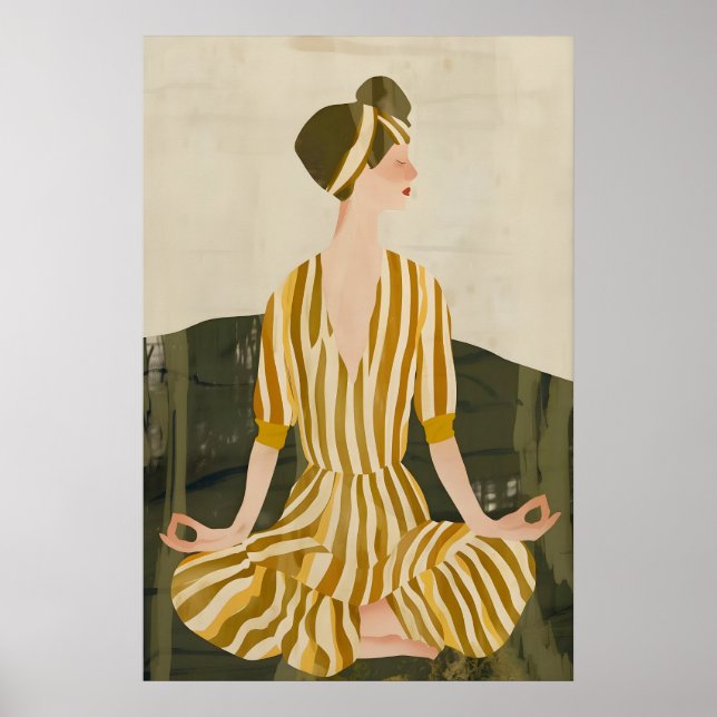 Affiche de la pose du lotus - Imprimable méditatif (Devant)