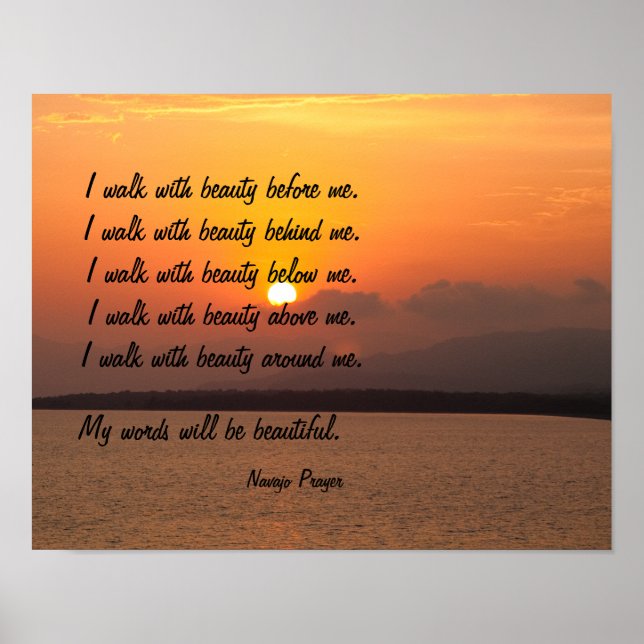 Affiche de la prière Navajo Walk in Beauty (Devant)