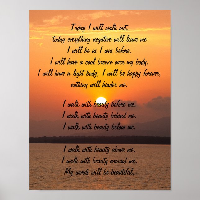 Affiche de la prière Navajo Walk in Beauty (Devant)