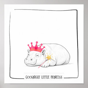 Affiche de la princesse bébé hippopotame pygmée