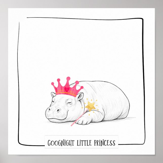 Affiche de la princesse bébé hippopotame pygmée (Devant)