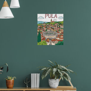 Affiche de la Pula Arena dans le style de l'Art Na