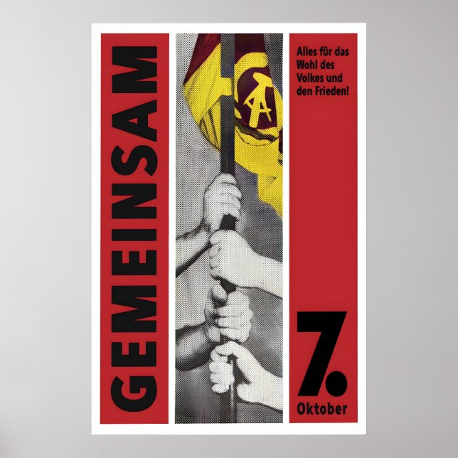 Affiche de la RDA Fête nationale ensemble. Tout po (Devant)