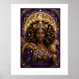 Affiche de la Reine Africaine Lion Zodiaque  