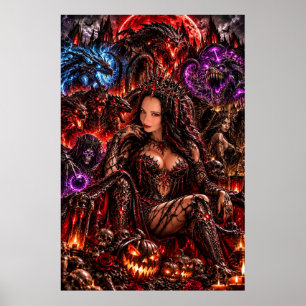 Affiche de la Reine Démon Halloween Dark Fantasy